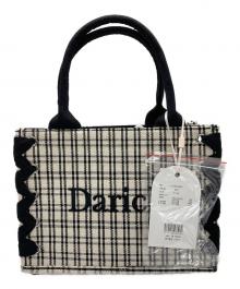 darich（ダーリッチ）の古着「チェックミニトートバッグ」｜ブラック×ホワイト
