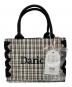 Darich（ダーリッチ）の古着「チェックミニトートバッグ」｜ブラック×ホワイト