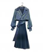 la belle etudeラベルエチュード）の古着「ジャケットセットワンピース」｜ブルー