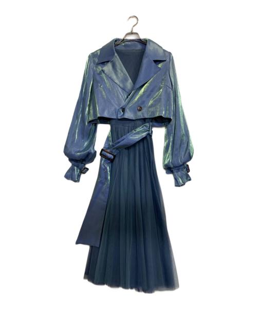 la belle etude（ラベルエチュード）la belle Etude (ラベルエチュード) ジャケットセットワンピース ブルー サイズ:FREEの古着・服飾アイテム