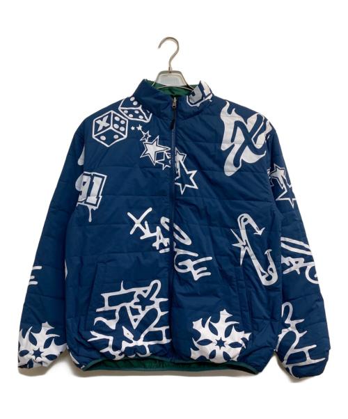 X-LARGE（エクストララージ）X-LARGE (エクストララージ) ALLOVER PRINT REVERSIBLE PUFFER JACKET/リバーシブルジャケット グリーン サイズ:XLの古着・服飾アイテム