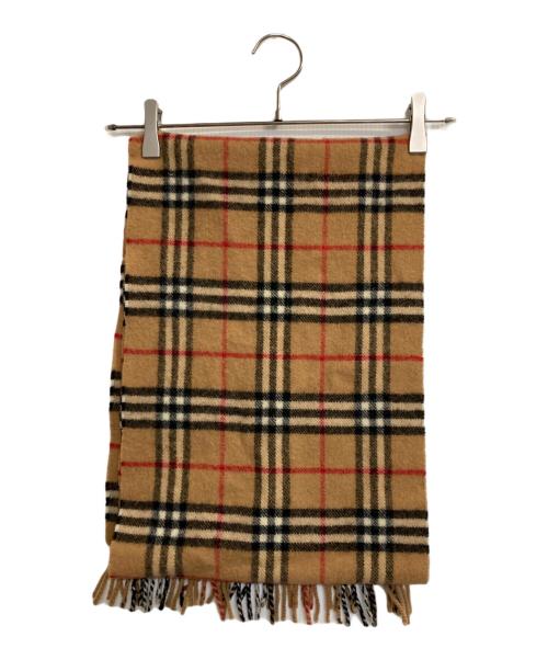 Burberry's（バーバリー）Burberry's (バーバリーズ) ウールノヴァチェックマフラー ブラック×ブラウンの古着・服飾アイテム