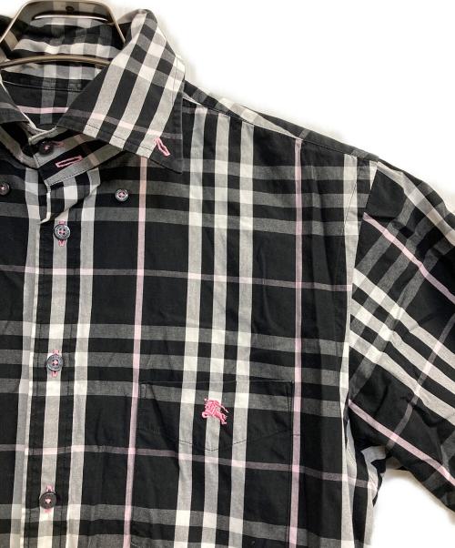 BURBERRY BLACK LABEL（バーバリーブラックレーベル）BURBERRY BLACK LABEL (バーバリーブラックレーベル) モノグラムシャツ ホワイト サイズ:2の古着・服飾アイテム