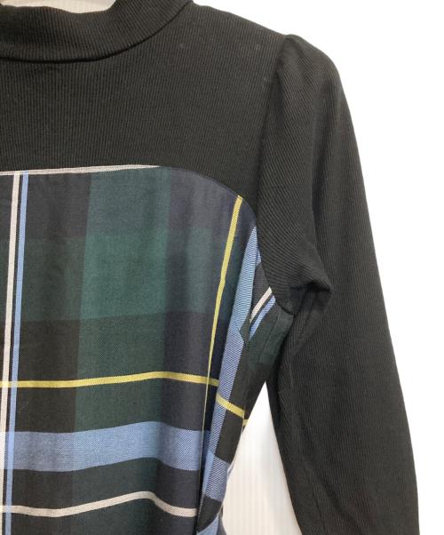 BLUE LABEL CRESTBRIDGE（ブルーレーベルクレストブリッジ）BLUE LABEL CRESTBRIDGE (ブルーレーベルクレストブリッジ) ドビーカラーペンテレココンビドレス ブラック×グリーン サイズ:38の古着・服飾アイテム