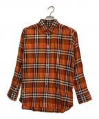 BURBERRY LONDONバーバリーロンドン）の古着「チェックシャツ」｜オレンジ×ブラック