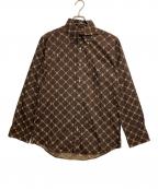 BURBERRY BLACK LABELバーバリーブラックレーベル）の古着「総柄シャツ」｜ブラウン