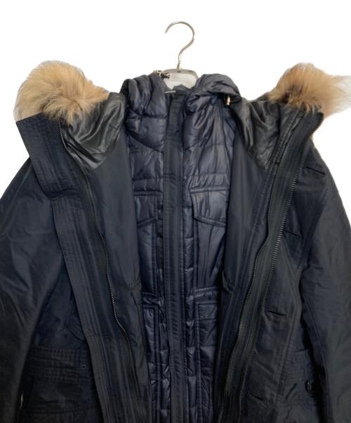 BURBERRY LONDON（バーバリーロンドン）BURBERRY LONDON (バーバリーロンドン) メガチェックダウンライナー付フーデッドジャケット ブラック サイズ:40の古着・服飾アイテム