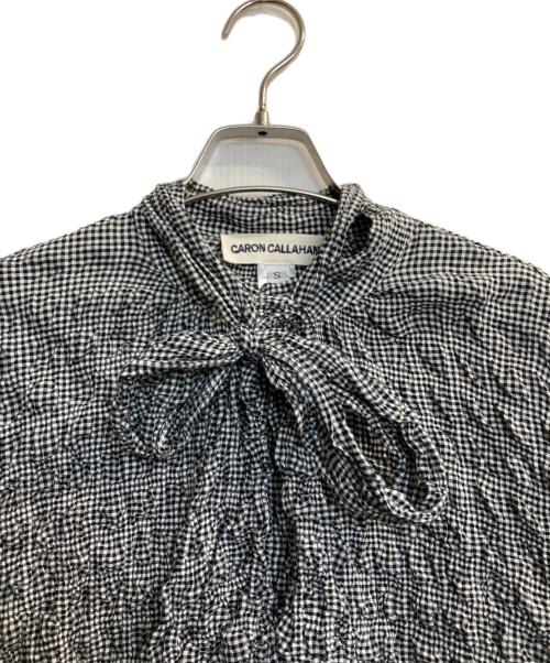 CARON CALLAHAN（キャロンカラハン）CARON CALLAHAN (キャロンカラハン) ギンガムチェックボウタイシャツ ブラック×ホワイト サイズ:Sの古着・服飾アイテム