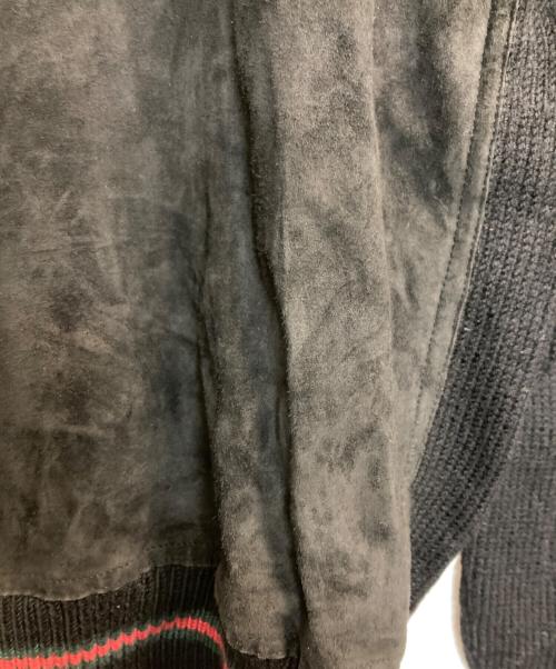 GUCCI（グッチ）GUCCI (グッチ) スエード切替ニットジャケット ブラック サイズ:Ｌの古着・服飾アイテム