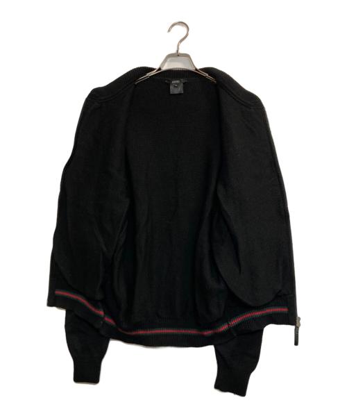 GUCCI（グッチ）GUCCI (グッチ) スエード切替ニットジャケット ブラック サイズ:Ｌの古着・服飾アイテム