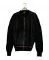 GUCCI（グッチ）の古着「スエード切替ニットジャケット」｜ブラック
