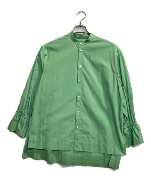 MACPHEE（マカフィー）MACPHEE (マカフィー) ファインコットンブロード スタンドカラーシャツ グリーン サイズ:36の古着・服飾アイテム