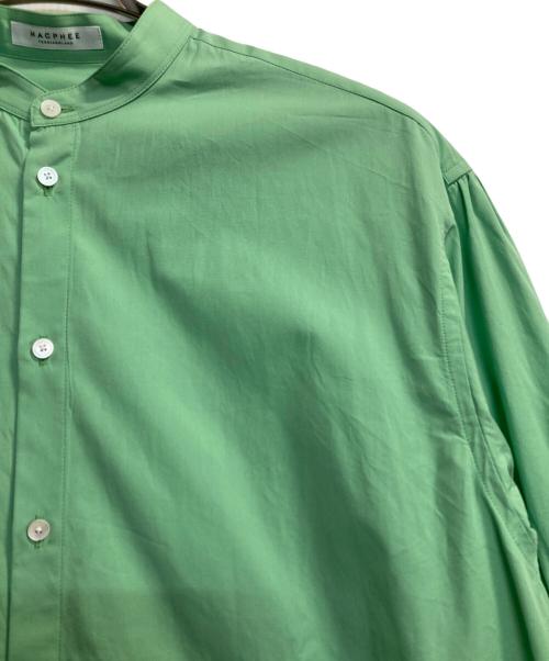 MACPHEE（マカフィー）MACPHEE (マカフィー) ファインコットンブロード スタンドカラーシャツ グリーン サイズ:36の古着・服飾アイテム