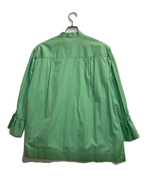 MACPHEE（マカフィー）MACPHEE (マカフィー) ファインコットンブロード スタンドカラーシャツ グリーン サイズ:36の古着・服飾アイテム