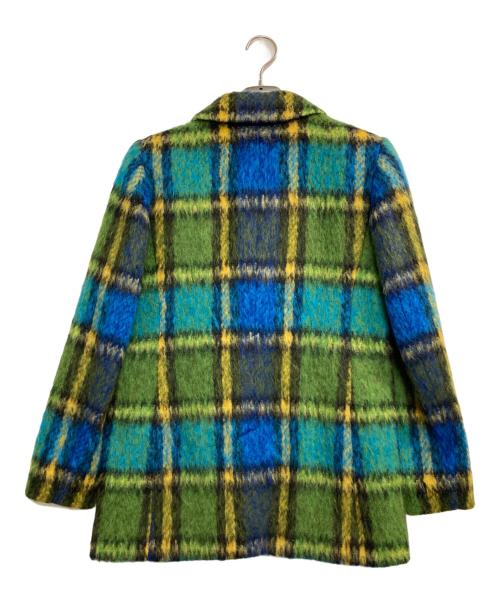 Kate Spade（ケイトスペード）Kate Spade (ケイトスペード) チェックシャギーセットアップジャケット グリーン×ブルー サイズ:165/88Ａの古着・服飾アイテム