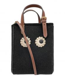 ANYA HINDMARCH（アニヤ・ハインドマーチ）の古着「N/S Tote Mini Eyes / アイズ ミニ クロスボディバッグ」｜ブラック
