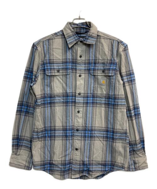 CarHartt（カーハート）CarHartt (カーハート) 長袖シャツ グレー×ブルー サイズ:Sの古着・服飾アイテム
