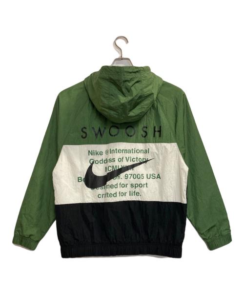 NIKE（ナイキ）NIKE (ナイキ) SWOOSH HOODY WOVEN JACKET ブラック×グリーン サイズ:Lの古着・服飾アイテム