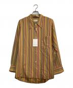 BED J.W. FORDベッドフォード）の古着「STRIPE SHIRT」｜イエロー