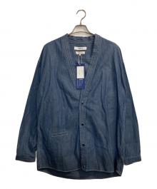 FDMTL（ファンダメンタル）の古着「ノーカラーシャツカーディガン」｜インディゴ