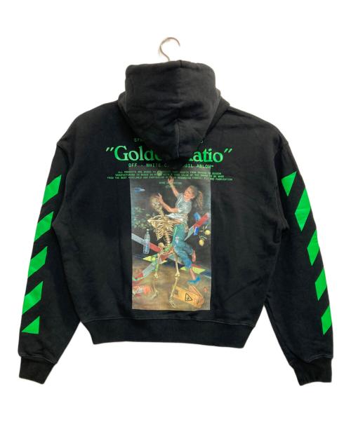 OFFWHITE（オフホワイト）OFFWHITE (オフホワイト) PASCAL PAINTING HOODIE / パスカルペインティングパーカー　オフホワイト グリーン×ブラック サイズ:Ｍ　の古着・服飾アイテム