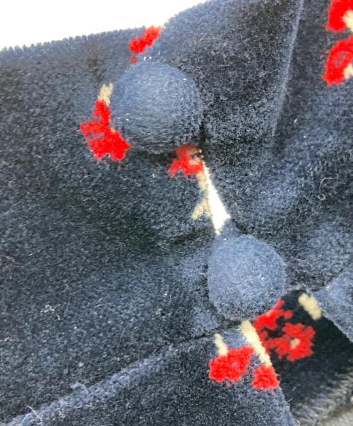 Mame Kurogouchi（マメクロゴウチ）Mame Kurogouchi (マメクロゴウチ) 小花柄ハイネックベロアカットソー ネイビー サイズ:2の古着・服飾アイテム