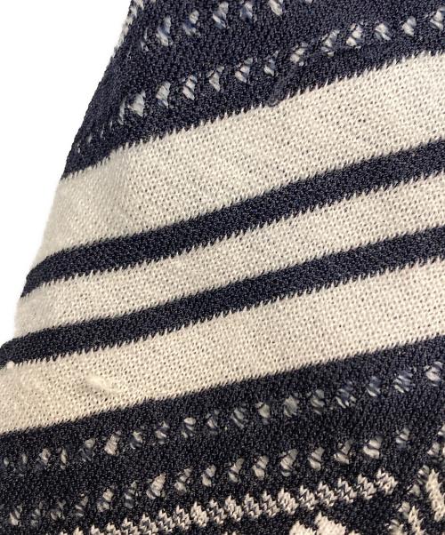 Mame Kurogouchi（マメクロゴウチ）Mame Kurogouchi (マメクロゴウチ) 金木犀モチーフ ジャガード ニットベスト ネイビー×ホワイト サイズ:2の古着・服飾アイテム