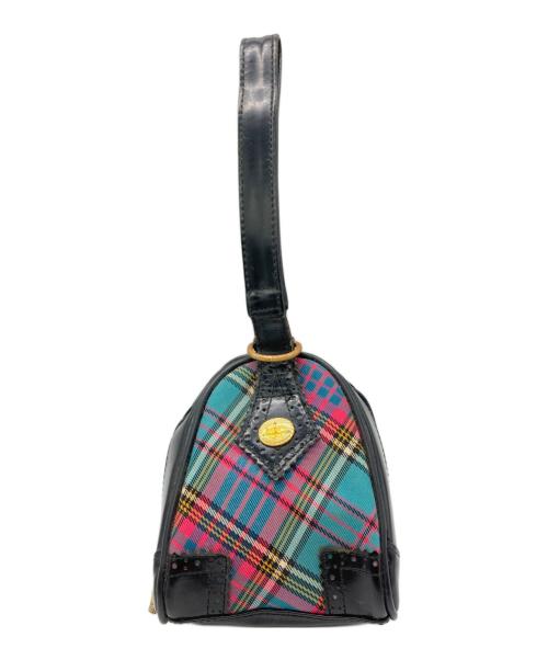 Vivienne Westwood（ヴィヴィアンウエストウッド）Vivienne Westwood (ヴィヴィアンウエストウッド) チェックハンドポーチ ブラックの古着・服飾アイテム