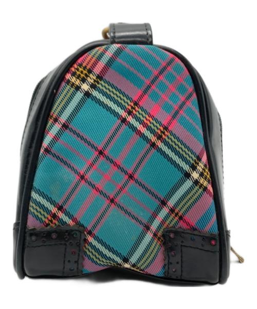 Vivienne Westwood（ヴィヴィアンウエストウッド）Vivienne Westwood (ヴィヴィアンウエストウッド) チェックハンドポーチ ブラックの古着・服飾アイテム
