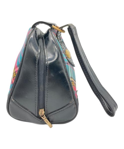 Vivienne Westwood（ヴィヴィアンウエストウッド）Vivienne Westwood (ヴィヴィアンウエストウッド) チェックハンドポーチ ブラックの古着・服飾アイテム