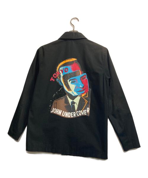 JohnUNDERCOVER（ジョンアンダーカバー）JohnUNDERCOVER (ジョンアンダーカバー) バックプリントコーチジャケット ブラック サイズ:2の古着・服飾アイテム