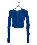 MAISON SPECIALメゾンスペシャル）の古着「ポップコーンニットカーディガン」｜ブルー