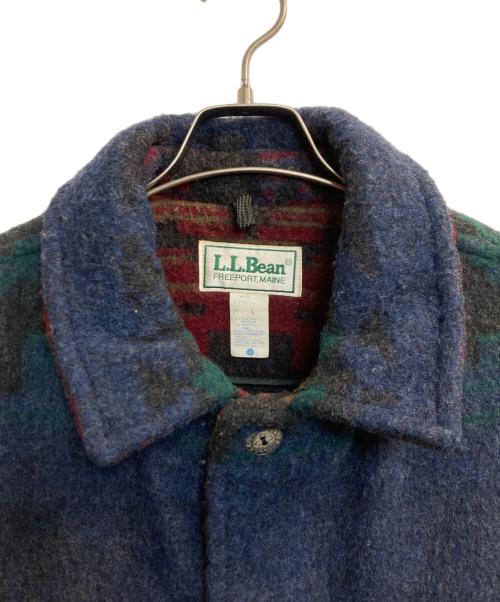 L.L.Bean（エルエルビーン）L.L.Bean (エルエルビーン) ネイティブ柄3Bウールコート ネイビー×レッド サイズ:Lの古着・服飾アイテム
