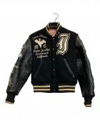 STYLE EYESスタイルアイズ）の古着「レザースリーブワッペンスタジャン」｜ブラック