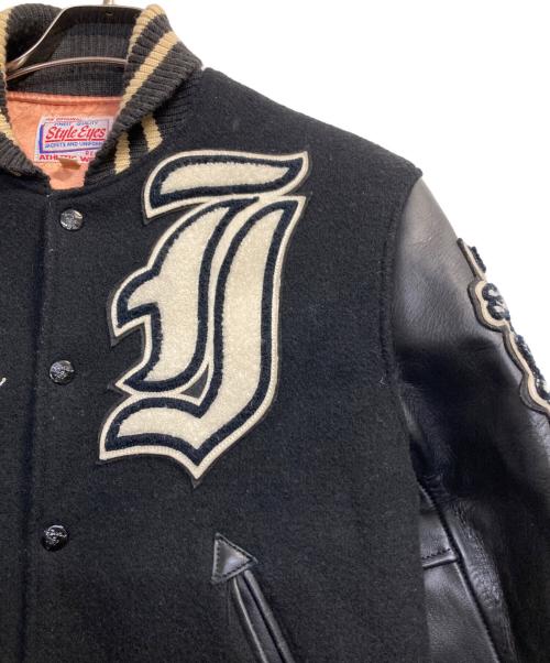 STYLE EYES（スタイルアイズ）STYLE EYES (スタイルアイズ) レザースリーブワッペンスタジャン ブラック サイズ:38の古着・服飾アイテム