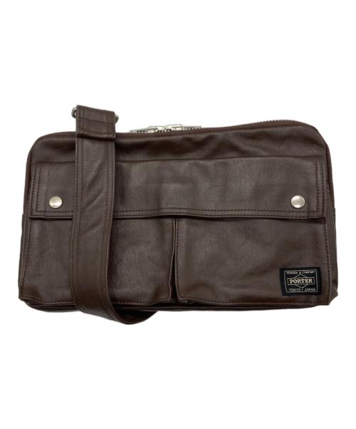 PORTER（ポーター）PORTER (ポーター) フリースタイルショルダーバッグ ブラウンの古着・服飾アイテム