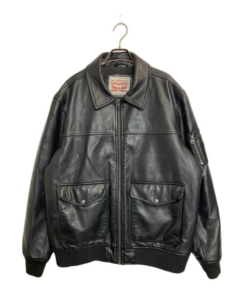 LEVI'S（リーバイス）LEVI'S (リーバイス) MA-1スタイルエコレザージャケット ブラック サイズ:XLの古着・服飾アイテム