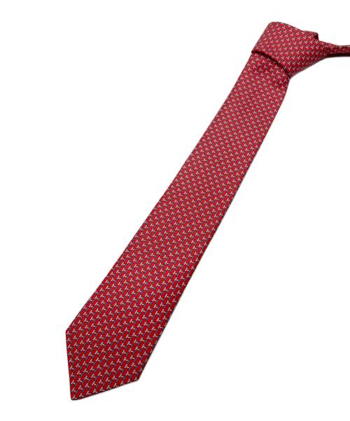 HERMES（エルメス）HERMES (エルメス) H柄シルクネクタイ ブルー×レッド サイズ:- 未使用品の古着・服飾アイテム