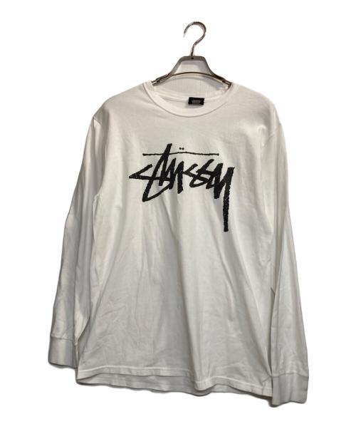 stussy（ステューシー）stussy (ステューシー) ロゴカットソー ホワイト サイズ:Ｍの古着・服飾アイテム