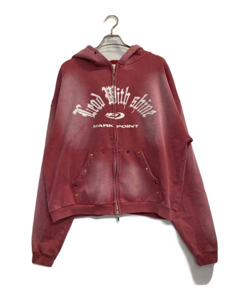 MARK POINT（マークポイント）MARK POINT (マークポイント) GSTONE W ZIP HOODIE レッド サイズ:Ｌの古着・服飾アイテム