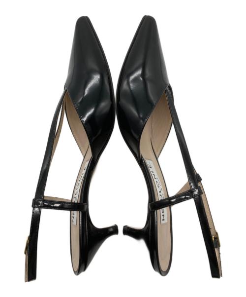 NEBULONIE（ネブローニ）NEBULONIE (ネブローニ) ポインテッドトゥスリングバックシューズ ブラック サイズ:351/2の古着・服飾アイテム