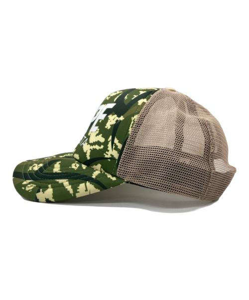 A BATHING APE（アベイシングエイプ）A BATHING APE (ア ベイシング エイプ) EGRA CAMO TRUCKER CAP / カモフラトラッカーキャップ グリーン×ベージュの古着・服飾アイテム