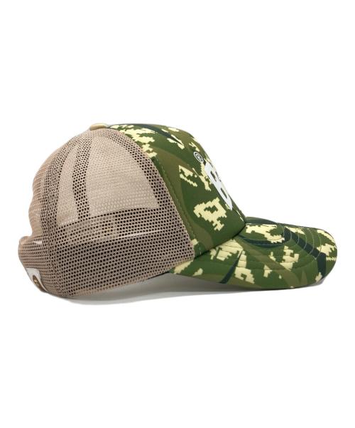 A BATHING APE（アベイシングエイプ）A BATHING APE (ア ベイシング エイプ) EGRA CAMO TRUCKER CAP / カモフラトラッカーキャップ グリーン×ベージュの古着・服飾アイテム