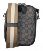 COACHコーチ）の古着「シグネチャージャガードスタントン クロスボディバッグ」｜ブラック