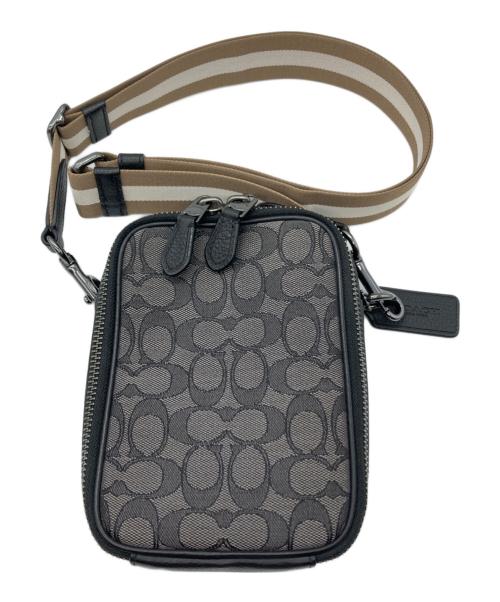 COACH（コーチ）COACH (コーチ) シグネチャージャガードスタントン クロスボディバッグ ブラックの古着・服飾アイテム