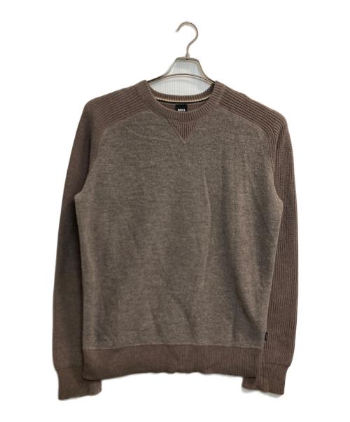BOSS（ボス）BOSS (ボス) 切替ラグランニット ブラウン サイズ:Ｍの古着・服飾アイテム