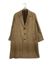Wild Life Tailor（ワイルドライフテイラー）の古着「ガンクラブチェックチェスターコート」｜ブラック×アイボリー