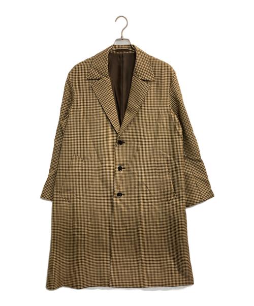 Wild Life Tailor（ワイルドライフテイラー）Wild Life Tailor (ワイルドライフテイラー) ガンクラブチェックチェスターコート ブラック×アイボリー サイズ:Ｍの古着・服飾アイテム