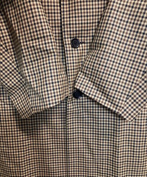 Wild Life Tailor（ワイルドライフテイラー）Wild Life Tailor (ワイルドライフテイラー) ガンクラブチェックチェスターコート ブラック×アイボリー サイズ:Ｍの古着・服飾アイテム