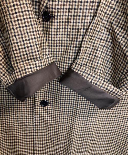 Wild Life Tailor（ワイルドライフテイラー）Wild Life Tailor (ワイルドライフテイラー) ガンクラブチェックチェスターコート ブラック×アイボリー サイズ:Ｍの古着・服飾アイテム